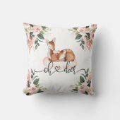 Oh Dee Wasserfarbe Rosa Blüte Kissen (Vorderseite)