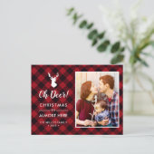 Oh Dee Weihnachten ist hier Red Buffalo Foto Postkarte (Stehend Vorderseite)