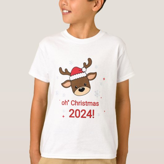 Oh Dee Weihnachten T - Shirt Trendy Kids Holiday D (Vorderseite)