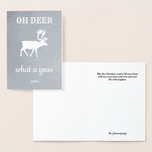 Oh Dee What a Year Rentier Holiday Weihnachtsfoi Folienkarte (Anzeige)