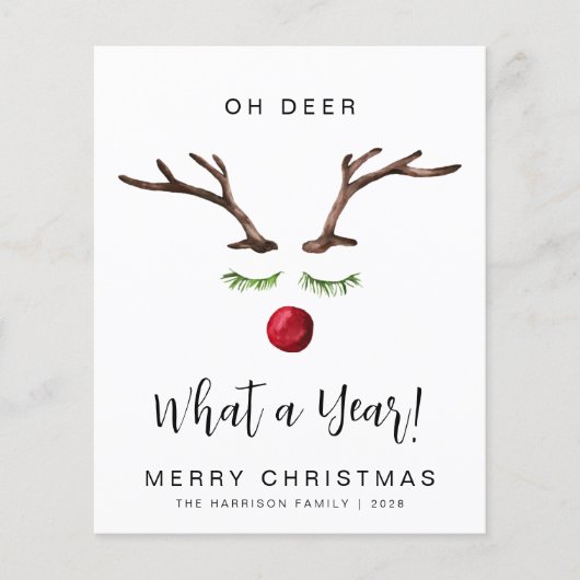 Oh Dee What A Year Weihnachtskarte (Vorderseite)