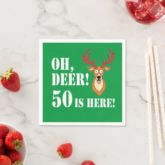 Oh Deer 50. Geburtstag Serviette (Beispiel)