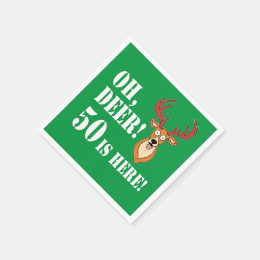 Oh Deer 50. Geburtstag Serviette (Ecke)