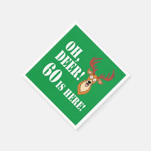 Oh Deer 60. Geburtstag Napkins Serviette (Ecke)