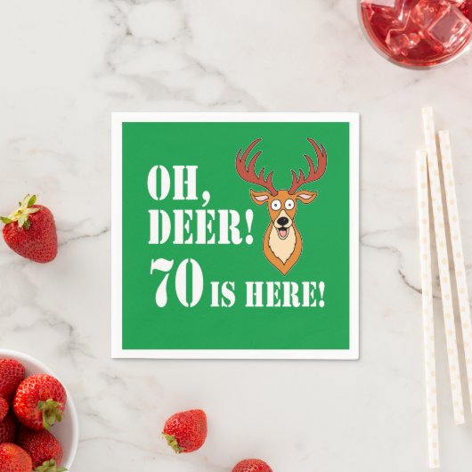 Oh Deer 70. Geburtstag Napkins Serviette (Beispiel)