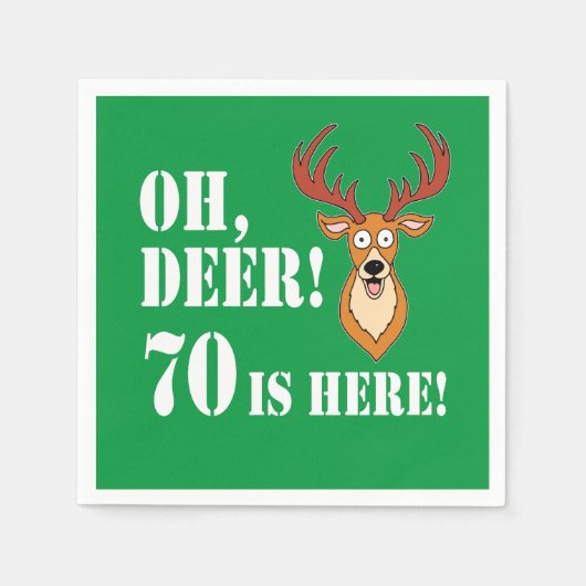 Oh Deer 70. Geburtstag Napkins Serviette (Vorderseite)