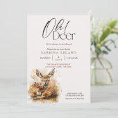 Oh, Deer! Aquarell und Doe Baby Dusche Einladung (Stehend Vorderseite)