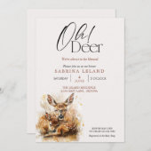 Oh, Deer! Aquarell und Doe Baby Dusche Einladung (Vorne/Hinten)