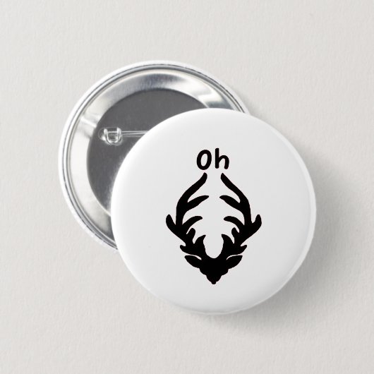 Oh Deer Artistic Clean Style  Button (Vorne & Hinten)