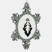 Oh Deer Artistic Clean Style Schneeflocken Zinn-Ornament (Links)