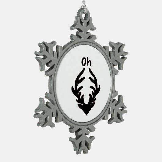 Oh Deer Artistic Clean Style  Schneeflocken Zinn-Ornament (Links)