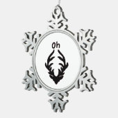 Oh Deer Artistic Clean Style Schneeflocken Zinn-Ornament (Rechts)