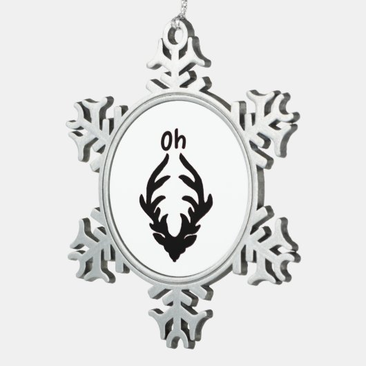 Oh Deer Artistic Clean Style Schneeflocken Zinn-Ornament (Rechts)