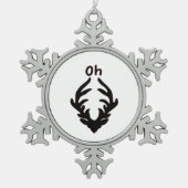 Oh Deer Artistic Clean Style  Schneeflocken Zinn-Ornament (Vorderseite)