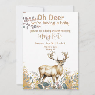 Oh Deer Baby Boy Dusche Einladung