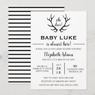 Oh Deer Baby Boy Dusche Einladung
