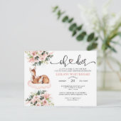 Oh Deer Baby Dusche Aquarell Floral Einladung Postkarte (Stehend Vorderseite)