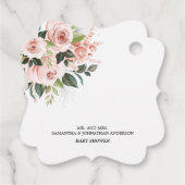 Oh Deer Baby Dusche Aquarell Floral Vielen Dank Geschenkanhänger (Rückseite)