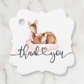 Oh Deer Baby Dusche Aquarell Floral Vielen Dank Geschenkanhänger (Vorderseite)