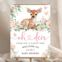 Oh Deer Baby Dusche Begrüßung Schaumkarton