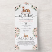 Oh Deer Baby Dusche Blumenbücher All In One Einladung (Innen Boden)