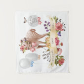 Oh Deer Baby Dusche Hintergrund Wandteppich (Vorderseite)