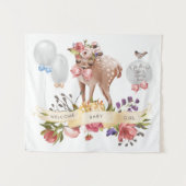 Oh Deer Baby Dusche Hintergrund Wandteppich (Vorderseite (Horizontal))