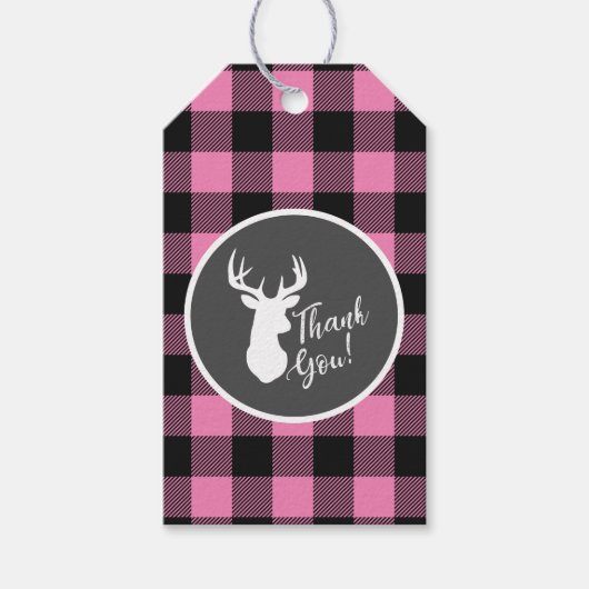 Oh Deer Baby Dusche Pink Geschenkanhänger (Vorderseite)