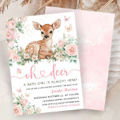 Oh Deer Baby Dusche Pink Girl Einladung