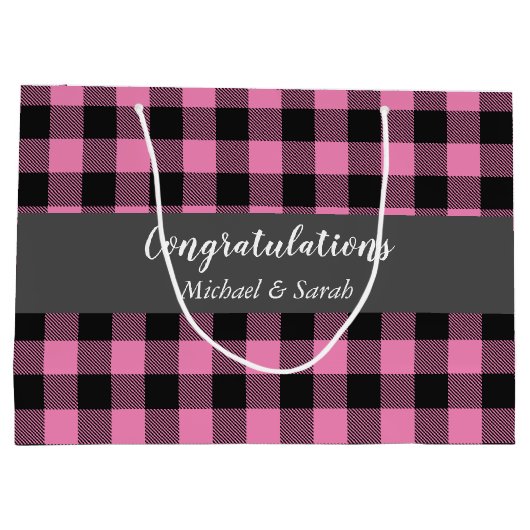 Oh Deer Baby Dusche Pink Große Geschenktüte (Rückseite)