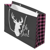 Oh Deer Baby Dusche Pink Große Geschenktüte (Vorderseite Schrägansicht)
