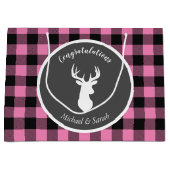 Oh Deer Baby Dusche Pink Große Geschenktüte (Vorderseite)