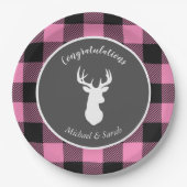 Oh Deer Baby Dusche Pink Pappteller (Vorderseite)