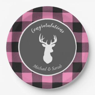 Oh Deer Baby Dusche Pink Pappteller