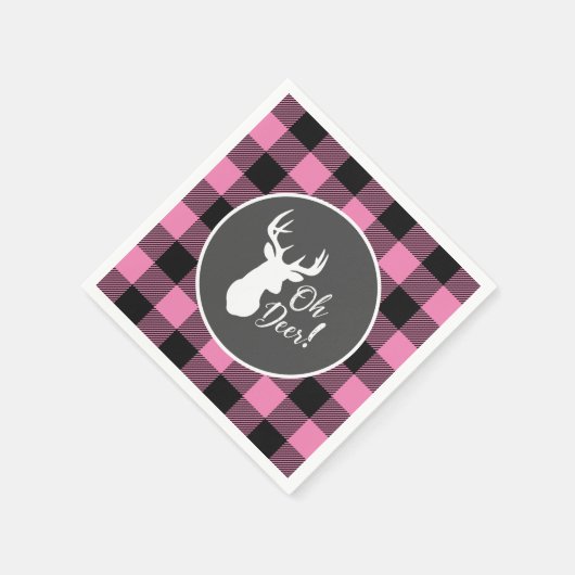 Oh Deer Baby Dusche Pink Serviette (Ecke)