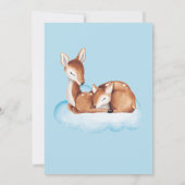 Oh Deer Baby Dusche Wasserfarbe Blue Cloud Einladung (Rückseite)