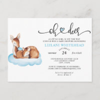 Oh Deer Baby Dusche Wasserfarbe Blue Cloud