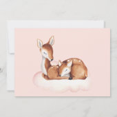 Oh Deer Baby Dusche Wasserfarbe Rosa Cloud Einladung (Rückseite)