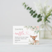 Oh Deer Baby Dusche Windeln Raffle Begleitkarte (Stehend Vorderseite)