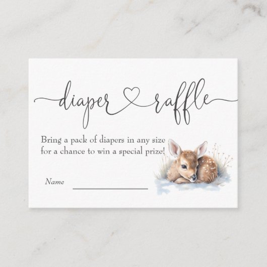 Oh Deer Baby Dusche Windeln Raffle Begleitkarte (Vorderseite)