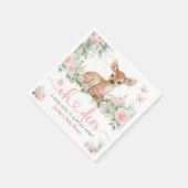 Oh Deer Baby Duwer Girl Pink Paper Napkin Serviette (Ecke)