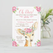 Oh Deer Baby Girl Duwer Einladungen (Stehend Vorderseite)