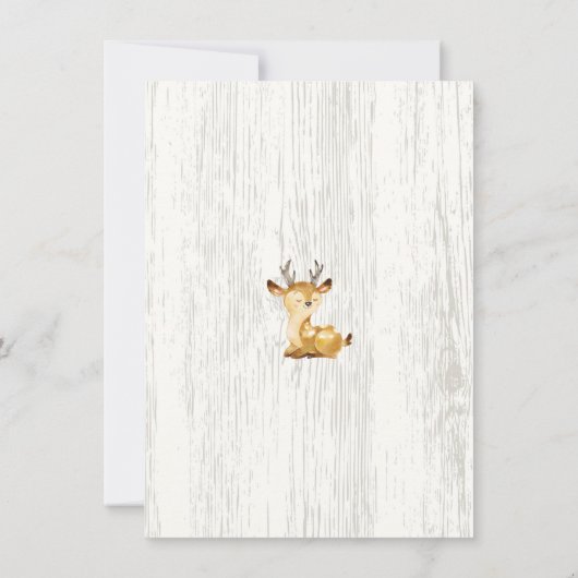 Oh Deer Baby Girls Foto Geburtsankündigung Ankündigung (Rückseite)