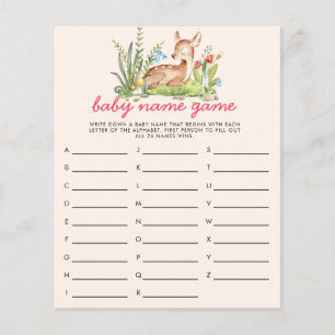 Oh Deer Baby Name Dusche Spiel