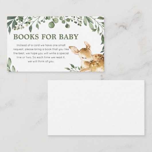 Oh Deer Baby Showbücher für Baby Begleitkarte (Vorne/Hinten)