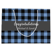 Oh Deer Baby SHower Blue Boy Große Geschenktüte (Rückseite)