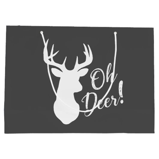 Oh Deer Baby SHower Blue Boy Große Geschenktüte (Rückseite)