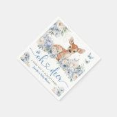 Oh Deer Baby Shower Boy Dusty Blue Paper Napkin Serviette (Ecke)