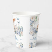 Oh Deer Baby Shower Boy Dusty Blue  Pappbecher (Rechts)