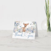 Oh Deer Baby Shower Boy Folded Thank You Card Dankeskarte (Vorderseite)
